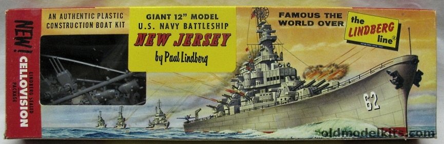 Lindberg 1/888 USS New Jersey Battleship BB-62 -  Cellovision Issue, 756-69 plastic model kit